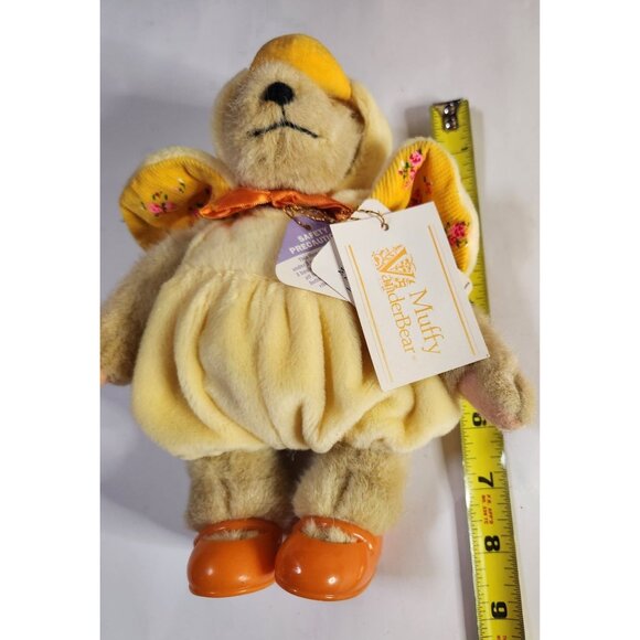 Muffy VanderBear Plush Doll In Yellow Outfit With Orange Shoes & Flowered Bonnet - Picture 6 of 7